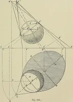 An illustration from Science and art drawing : complete geometrical course ; consisting of plane and solid geometry, orthographic and isometric projection, projection of shadow's the principles of map projection, graphic arithmetic and graphic statics (1895)