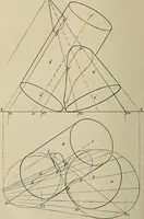 An illustration from Science and art drawing : complete geometrical course ; consisting of plane and solid geometry, orthographic and isometric projection, projection of shadow's the principles of map projection, graphic arithmetic and graphic statics (1895)