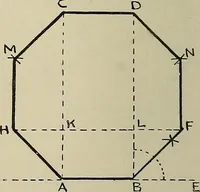 An illustration from Science and art drawing : complete geometrical course ; consisting of plane and solid geometry, orthographic and isometric projection, projection of shadow's the principles of map projection, graphic arithmetic and graphic statics (1895)
