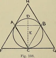 An illustration from Science and art drawing : complete geometrical course ; consisting of plane and solid geometry, orthographic and isometric projection, projection of shadow's the principles of map projection, graphic arithmetic and graphic statics (1895)