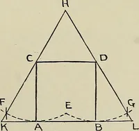 An illustration from Science and art drawing : complete geometrical course ; consisting of plane and solid geometry, orthographic and isometric projection, projection of shadow's the principles of map projection, graphic arithmetic and graphic statics (1895)