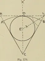 An illustration from Science and art drawing : complete geometrical course ; consisting of plane and solid geometry, orthographic and isometric projection, projection of shadow's the principles of map projection, graphic arithmetic and graphic statics (1895)