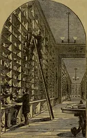 An illustration from The Scientific American reference book; a compendium of useful information for inventors and mechanics, containing the complete patent laws of the United States ... forms for patents, caveats, assignments, licenses, and shop rights ... etc., etc (1876)