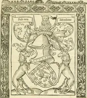 An illustration from Scotorum historiae a prima gentis origine : cum aliarum & rerum & gentium illustratione non vulgari : praemissa epistola nu[m]cupatoria, tabellisq[ue] amplissmis & non poenitenda isagoge quae ab huius terho explicabuntur diffusius (1526)