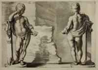 An illustration from Scvlptvræ veteris admiranda : sive, Delineatio vera perfectissimarvm eminentissimarvmqve statvarvm, unà cum artis hujus nobilissimæ theoria, serenissimo ac potentissimo principi ac domino, domino Carolo, comiti Palat. Rheni, S. Rom. imp. archith. & electori, Bavariæ duci, &c. &c. (1680)
