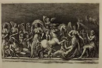 An illustration from Scvlptvræ veteris admiranda : sive, Delineatio vera perfectissimarvm eminentissimarvmqve statvarvm, unà cum artis hujus nobilissimæ theoria, serenissimo ac potentissimo principi ac domino, domino Carolo, comiti Palat. Rheni, S. Rom. imp. archith. & electori, Bavariæ duci, &c. &c. (1680)
