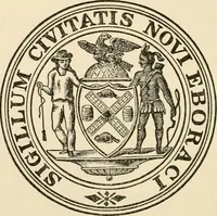 An illustration from Seal and flag of the city of New York : authorized by the committee appointed by the mayor to commemorate the two hundred and fiftieth anniversary of the installation of the first mayor and board of aldermen of the city of New York on June 24, 1665, and the adoption of the official city flag on June 24, 1915 (1915)