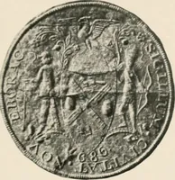 An illustration from Seal and flag of the city of New York : authorized by the committee appointed by the mayor to commemorate the two hundred and fiftieth anniversary of the installation of the first mayor and board of aldermen of the city of New York on June 24, 1665, and the adoption of the official city flag on June 24, 1915 (1915)