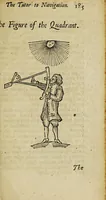 Picture 9 of 13 from The seaman's tutor, explaining geometry, cosmography, and trigonometry : with requisite tables of longitude and latitude of sea-ports, traverse tables, tables of easting and westing, meridian miles, declinarions, amplitudes, refractions, use of the compass , kalendar, measure of the earth's globe, use of instruments and charts, difference of sailing, estimation of a ship's way by the log, and log-line, currents, & c. : compiled for the use of the mathematical school in Christ's hospital-London, His Majesty Charles II, his royal foundation (1682), leaf 479