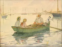 An illustration from The seashore book : Bob and Betty's summer with Captain Hawes (1912)