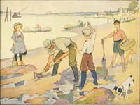 An illustration from The seashore book : Bob and Betty's summer with Captain Hawes (1912)
