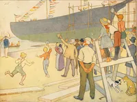 An illustration from The seashore book : Bob and Betty's summer with Captain Hawes (1912)