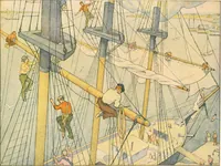 An illustration from The seashore book : Bob and Betty's summer with Captain Hawes (1912)