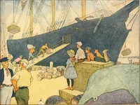An illustration from The seashore book : Bob and Betty's summer with Captain Hawes (1912)