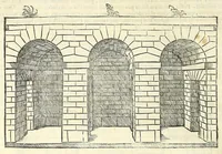 An illustration from Sebastiani Serlii Bononiensis De architectvra libri qvinqve ... : necnon extraordinarius quinquaginta portarum libellus in operis calce adiunctus hic demum conspicitur. (1569)