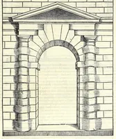 An illustration from Sebastiani Serlii Bononiensis De architectvra libri qvinqve ... : necnon extraordinarius quinquaginta portarum libellus in operis calce adiunctus hic demum conspicitur. (1569)
