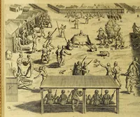 Picture 2 of 11 from Sechster Theil der Orientalischen Indien, Warhafftige historische Bechreibung dess gewaltigen Goldreichen Königreichs Guinea, sonst das Goltgestad von Mina genandt, so in Africa gelegen, : sampt derselben gantzen Beschaffenheit, auch Religion vnnd Opinion, Sitten vnnd Sprachen, Handel vnnd Wandel der Eynwohner daselbst: beneben einer kurtzen Erzelung, was die Schiffe, so dahin fahren wollen, für einen Lauff durch die Canarische Inseln, biss an das Cabo de Trespunctas, da das Goldgestadt sich anfänget, halten müssen. (1630), leaf 36