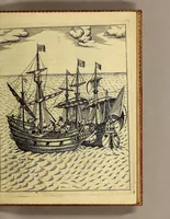 An illustration from Sechste Theil, kurtze, warhafftige Relation vnd Beschreibung der wunderbarsten vier Schiffarten, so jemals verricht worden. : Als nem[m]lich: Ferdinandi Magellani, Portugalesers, mit Sebastiano de Cano. Francisci Draconis Engeländers. Thomae Candisch Engeländers. Oliuarij von Noort, Niederländers. So alle vier vmb den gantzen Erdtkreiss gesegelt, auss vnterschiedenen Authoribus vnd Sprachen zusamen getragen, vnd mit nötigen Landt Charten, seinen Figurn vnd nützlichen Erklerungen geziert, vnd verfertiget. (1603)