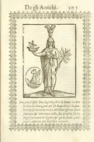 Picture 59 of 314 from Seconda nouissima editione delle Imagini de gli dei delli antichi di Vicenzo Cartari reggiano : ridotte da capo a piedi alle loro reali, & non più per l'adietro osseruate simiglianze : cauate da' marmi, bronzi, medaglie, gioie, & altre memorie antiche : con esquisito studio, & particolare diligenza (1626), leaf 145