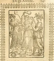Picture 115 of 314 from Seconda nouissima editione delle Imagini de gli dei delli antichi di Vicenzo Cartari reggiano : ridotte da capo a piedi alle loro reali, & non più per l'adietro osseruate simiglianze : cauate da' marmi, bronzi, medaglie, gioie, & altre memorie antiche : con esquisito studio, & particolare diligenza (1626), leaf 280