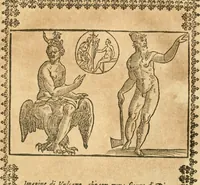 Picture 138 of 314 from Seconda nouissima editione delle Imagini de gli dei delli antichi di Vicenzo Cartari reggiano : ridotte da capo a piedi alle loro reali, & non più per l'adietro osseruate simiglianze : cauate da' marmi, bronzi, medaglie, gioie, & altre memorie antiche : con esquisito studio, & particolare diligenza (1626), leaf 336