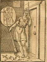 Picture 157 of 314 from Seconda nouissima editione delle Imagini de gli dei delli antichi di Vicenzo Cartari reggiano : ridotte da capo a piedi alle loro reali, & non più per l'adietro osseruate simiglianze : cauate da' marmi, bronzi, medaglie, gioie, & altre memorie antiche : con esquisito studio, & particolare diligenza (1626), leaf 380