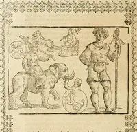 Picture 161 of 314 from Seconda nouissima editione delle Imagini de gli dei delli antichi di Vicenzo Cartari reggiano : ridotte da capo a piedi alle loro reali, & non più per l'adietro osseruate simiglianze : cauate da' marmi, bronzi, medaglie, gioie, & altre memorie antiche : con esquisito studio, & particolare diligenza (1626), leaf 389