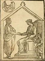 Picture 171 of 314 from Seconda nouissima editione delle Imagini de gli dei delli antichi di Vicenzo Cartari reggiano : ridotte da capo a piedi alle loro reali, & non più per l'adietro osseruate simiglianze : cauate da' marmi, bronzi, medaglie, gioie, & altre memorie antiche : con esquisito studio, & particolare diligenza (1626), leaf 415