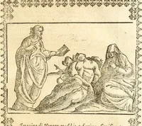Picture 200 of 314 from Seconda nouissima editione delle Imagini de gli dei delli antichi di Vicenzo Cartari reggiano : ridotte da capo a piedi alle loro reali, & non più per l'adietro osseruate simiglianze : cauate da' marmi, bronzi, medaglie, gioie, & altre memorie antiche : con esquisito studio, & particolare diligenza (1626), leaf 486