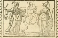 Picture 239 of 314 from Seconda nouissima editione delle Imagini de gli dei delli antichi di Vicenzo Cartari reggiano : ridotte da capo a piedi alle loro reali, & non più per l'adietro osseruate simiglianze : cauate da' marmi, bronzi, medaglie, gioie, & altre memorie antiche : con esquisito studio, & particolare diligenza (1626), leaf 545