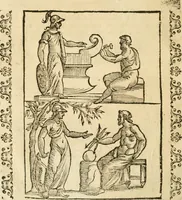 Picture 241 of 314 from Seconda nouissima editione delle Imagini de gli dei delli antichi di Vicenzo Cartari reggiano : ridotte da capo a piedi alle loro reali, & non più per l'adietro osseruate simiglianze : cauate da' marmi, bronzi, medaglie, gioie, & altre memorie antiche : con esquisito studio, & particolare diligenza (1626), leaf 547