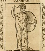 Picture 243 of 314 from Seconda nouissima editione delle Imagini de gli dei delli antichi di Vicenzo Cartari reggiano : ridotte da capo a piedi alle loro reali, & non più per l'adietro osseruate simiglianze : cauate da' marmi, bronzi, medaglie, gioie, & altre memorie antiche : con esquisito studio, & particolare diligenza (1626), leaf 551
