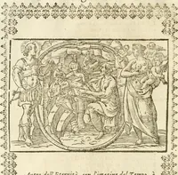 Picture 15 of 314 from Seconda nouissima editione delle Imagini de gli dei delli antichi di Vicenzo Cartari reggiano : ridotte da capo a piedi alle loro reali, & non più per l'adietro osseruate simiglianze : cauate da' marmi, bronzi, medaglie, gioie, & altre memorie antiche : con esquisito studio, & particolare diligenza (1626), leaf 59