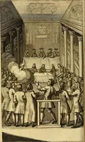 An illustration from The secrets of the invisible world disclos'd: or, an universal history of apparitions sacred and prophane, under all denominations; whether, angelical, diabolical, or human-souls departed. Shewing I. Their various returns to this world; with sure rules to know, by their manner of appearing, if they are good or evil ones. II. The differences of the apparitions of antient and modern times; and an enquiry into the scriptural doctrine of spirits. III. The many species of apparitions, their real existence, and operations by divine appointement. IV. The nature of seeing ghosts before, and after, death; and how we should behave towards them. V. The effects of fancy, vapours, dreams, hyppo, and of real, or imaginary appearances. VI. A collection of the most authentic relations of apparitions, particularly that surprizing one attested by the learned Dr. Scott (1729)