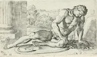 An illustration from Segmenta nobilium signorum e statuaru : quæ temporis dentem inuidium euasere Urbis æternæ ruinis erepta, typis æneis ab se commissa perptuæ uenerationis monimentum (1638)
