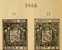 An illustration from Segunda edición del catálogo descriptivo de los sellos de correos de España y sus colonias (1890)