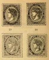 An illustration from Segunda edición del catálogo descriptivo de los sellos de correos de España y sus colonias (1890)