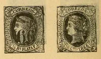 An illustration from Segunda edición del catálogo descriptivo de los sellos de correos de España y sus colonias (1890)