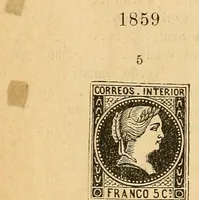 An illustration from Segunda edición del catálogo descriptivo de los sellos de correos de España y sus colonias (1890)