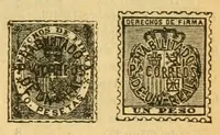 An illustration from Segunda edición del catálogo descriptivo de los sellos de correos de España y sus colonias (1890)