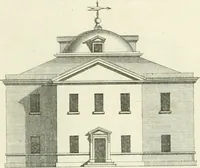 An illustration from Select architecture : being regular designs of plans and elevations well suited to both town and country : in which the magnificence and beauty, the purity and simplicity of designing, for every species of that noble art, is accurately treated, and with great variety exemplified, from the plain town-house to the stately hotel, and in the country from the genteel and convenient farm-house to the parochial church : with suitable embellishments : also bridges, baths, summer-houses, &c. ... : illustrated with fifty copper plates, quarto (1755)