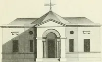 An illustration from Select architecture : being regular designs of plans and elevations well suited to both town and country : in which the magnificence and beauty, the purity and simplicity of designing, for every species of that noble art, is accurately treated, and with great variety exemplified, from the plain town-house to the stately hotel, and in the country from the genteel and convenient farm-house to the parochial church : with suitable embellishments : also bridges, baths, summer-houses, &c. ... : illustrated with fifty copper plates, quarto (1755)