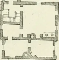 An illustration from Select architecture : being regular designs of plans and elevations well suited to both town and country : in which the magnificence and beauty, the purity and simplicity of designing, for every species of that noble art, is accurately treated, and with great variety exemplified, from the plain town-house to the stately hotel, and in the country from the genteel and convenient farm-house to the parochial church : with suitable embellishments : also bridges, baths, summer-houses, &c. ... : illustrated with fifty copper plates, quarto (1755)