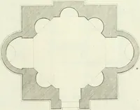 An illustration from Select architecture : being regular designs of plans and elevations well suited to both town and country : in which the magnificence and beauty, the purity and simplicity of designing, for every species of that noble art, is accurately treated, and with great variety exemplified, from the plain town-house to the stately hotel, and in the country from the genteel and convenient farm-house to the parochial church : with suitable embellishments : also bridges, baths, summer-houses, &c. ... : illustrated with fifty copper plates, quarto (1755)