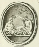 An illustration from A select collection of drawings from curious antique gems : most of them in the possession of the nobility and gentry of this kingdom : etched after the manner of Rembrandt (1768)