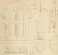 An illustration from Select designs for public buildings; consisting of plans, elevations, perspective views, sections, and details, of churches, chapels, schools, alms-houses, gas-works, markets, and other buildings erected for public purposes (1842)