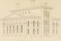 An illustration from Select designs for public buildings; consisting of plans, elevations, perspective views, sections, and details, of churches, chapels, schools, alms-houses, gas-works, markets, and other buildings erected for public purposes (1842)