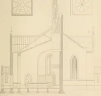 An illustration from Select designs for public buildings; consisting of plans, elevations, perspective views, sections, and details, of churches, chapels, schools, alms-houses, gas-works, markets, and other buildings erected for public purposes (1842)