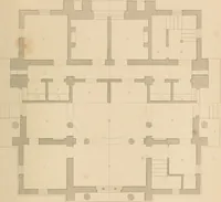 An illustration from Select designs for public buildings; consisting of plans, elevations, perspective views, sections, and details, of churches, chapels, schools, alms-houses, gas-works, markets, and other buildings erected for public purposes (1842)