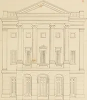 An illustration from Select designs for public buildings; consisting of plans, elevations, perspective views, sections, and details, of churches, chapels, schools, alms-houses, gas-works, markets, and other buildings erected for public purposes (1842)